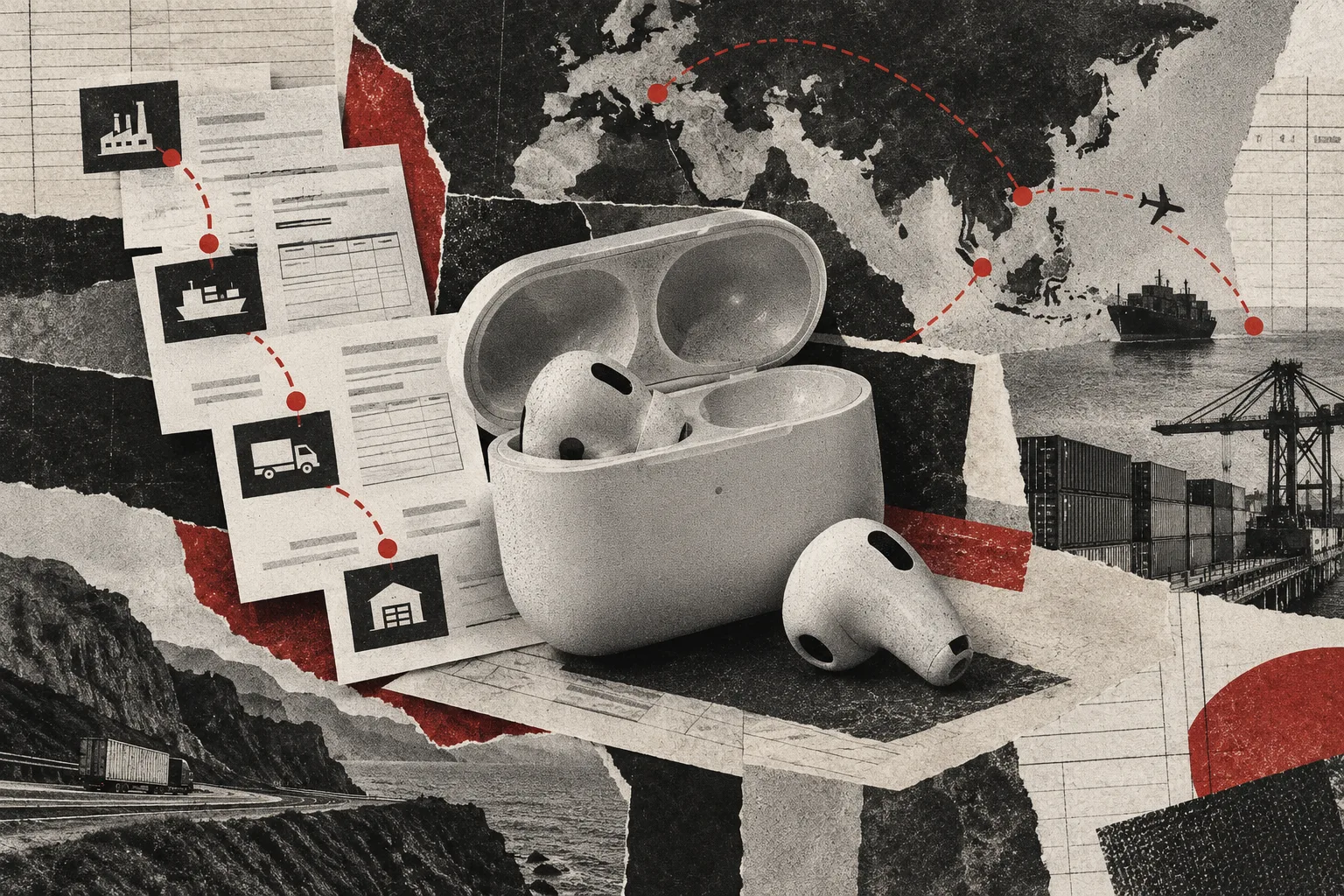 Wireless earbuds and a chain of trade documents